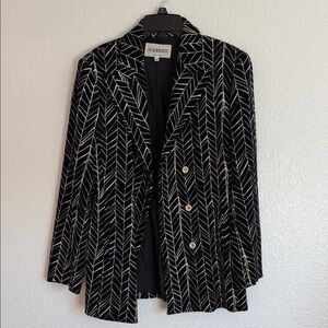 Iceberg Black and Cream Patterned Blazer